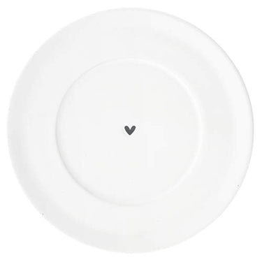 Bastion Collection Untertasse, Teller Heart weiß schwarz D. 15cm rund Keramik im Sale